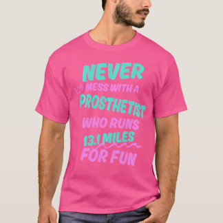 Camiseta Protésico que corre medio maratón divertido H