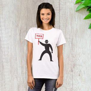 Camiseta Protesta de la figura de negrita Sí Rótulo Minimal