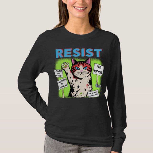 Camiseta Protesta de Resistencia Gato 2025 (Anverso)