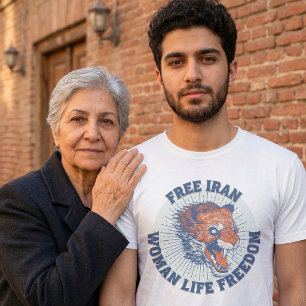 Camiseta Protesta por Irán Libre   León Enfurecido Azul