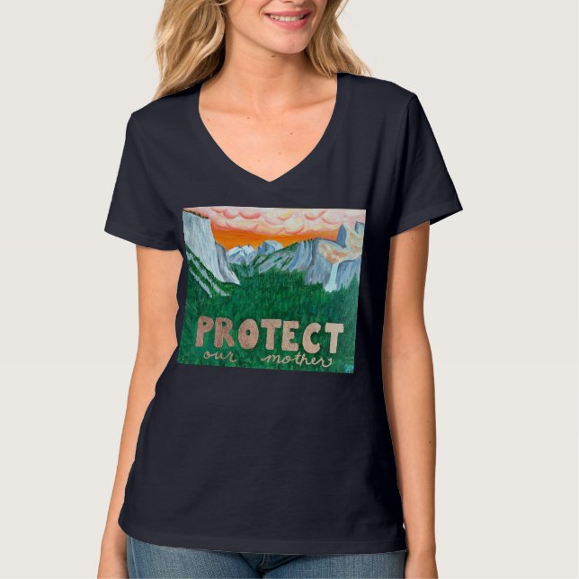 Camiseta protesta, protección de la naturaleza materna, par (Anverso)