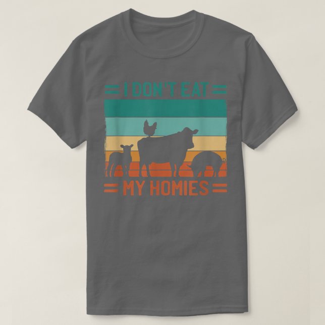 Camiseta Protesta vegetariana no me como a mis hogares (Diseño del anverso)
