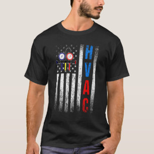 Camiseta Protesto Orgulloso HVAC Tech American Flag HVAC de