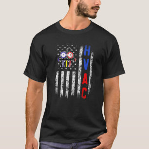 Camiseta Protesto Orgulloso HVAC Tech American Flag HVAC de