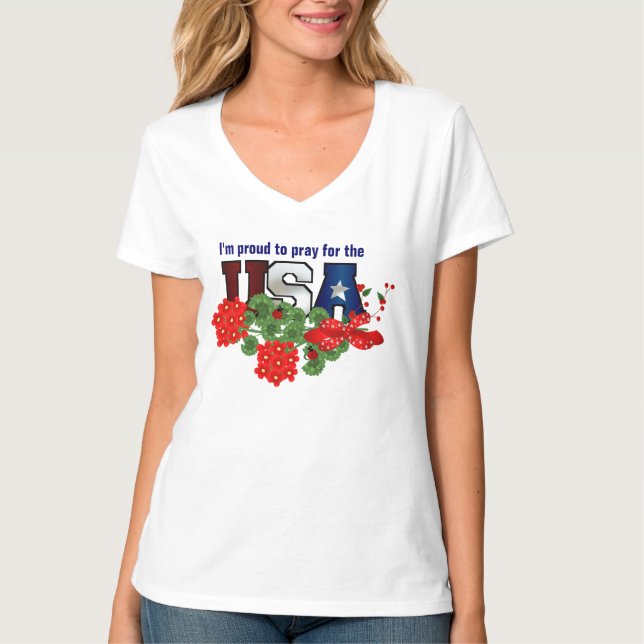 Camiseta Proud2Pray USA V-Neck Tee (Anverso)