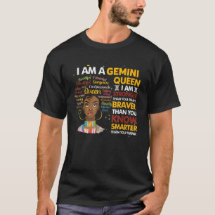 Camiseta Proud Afro Gemini queen June July Birthday Zodiac