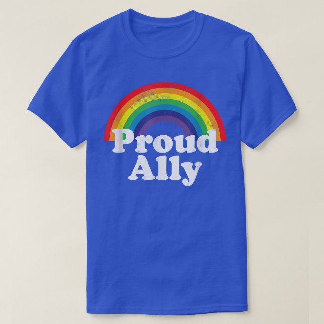 Camiseta Proud Ally LGBT Rainbow Gay Pride Month  (Diseño del anverso)