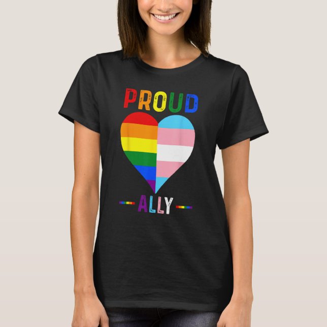 Camiseta Proud Ally  LGBTQ+ Pride month LGBT Flag Proud All (Anverso)