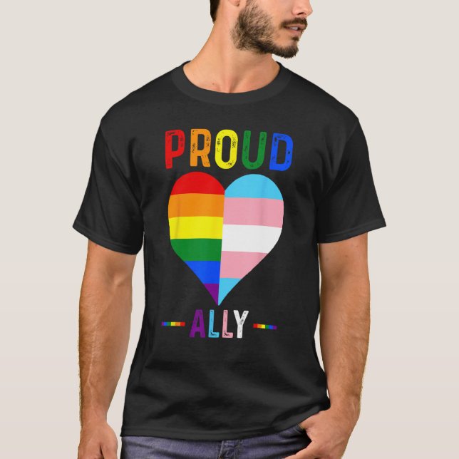 Camiseta Proud Ally  LGBTQ+ Pride month LGBT Flag Proud All (Anverso)