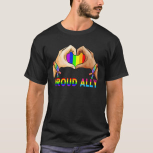 Camiseta Proud Ally Pride Lgbt Transgender Flag Heart Gay L