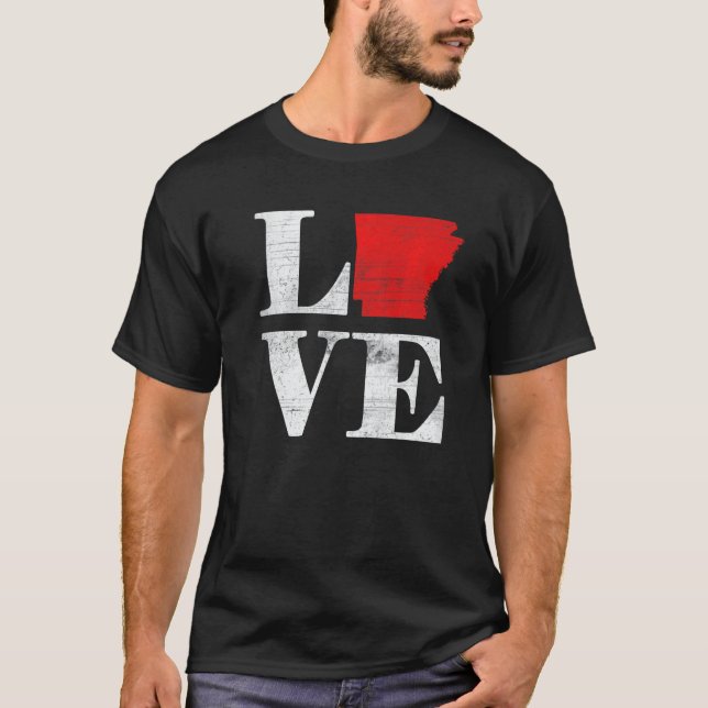 Camiseta Proud America Citizen State Flag Land Map Love Ark (Anverso)
