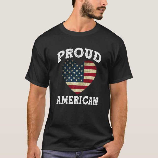 Camiseta Proud American  4th Of July For Men's Or Women (Anverso)