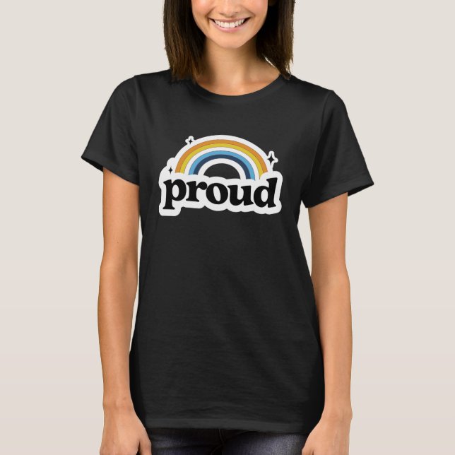 Camiseta Proud Aroace Aro Ace Pride Flag Retro Rainbow LGBT (Anverso)