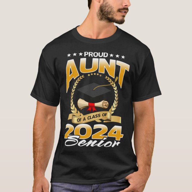 Camiseta Proud Aunt Of A Class Of 2024 Senior (Anverso)