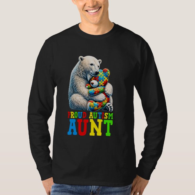 Camiseta Proud Autism Aunt Bear Autism Awareness Autistic S (Anverso)