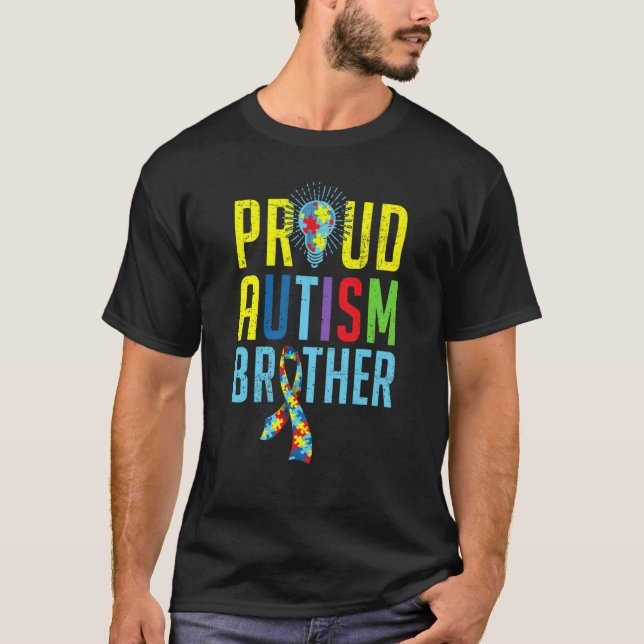 Camiseta Proud Autism Brother Sibling Autism Awareness Day (Anverso)