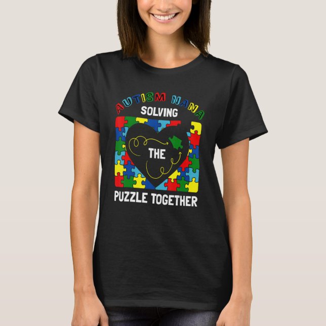 Camiseta Proud Autism Nana Solving Puzzle Together Autism A (Anverso)