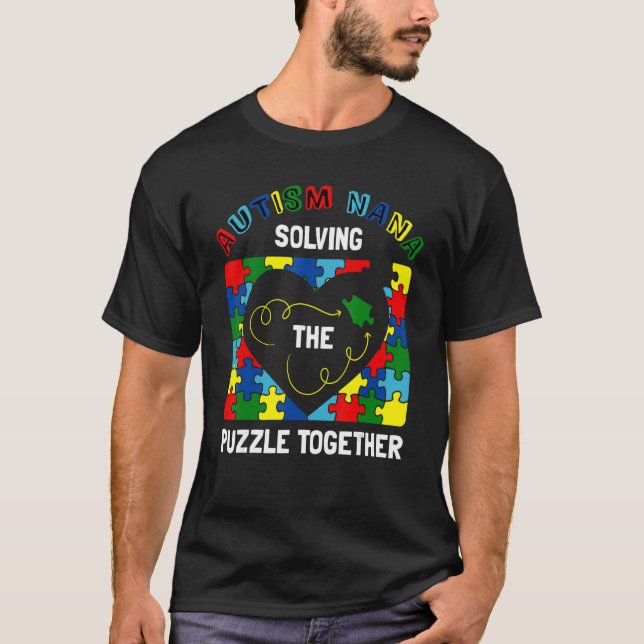 Camiseta Proud Autism Nana Solving Puzzle Together Autism A (Anverso)