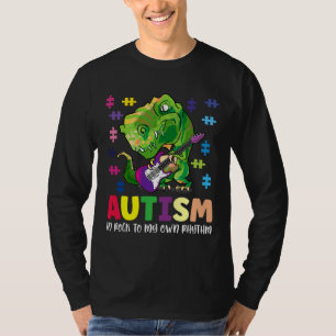Camiseta Proud Autism Rock My Own Rhythm Dinosaur Music