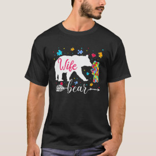 Camiseta Proud Autism Wife Bear Puzzle Autism Wife Awarenes