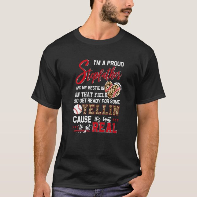 Camiseta Proud Baseball Stepfather Baseball Family Matching (Anverso)