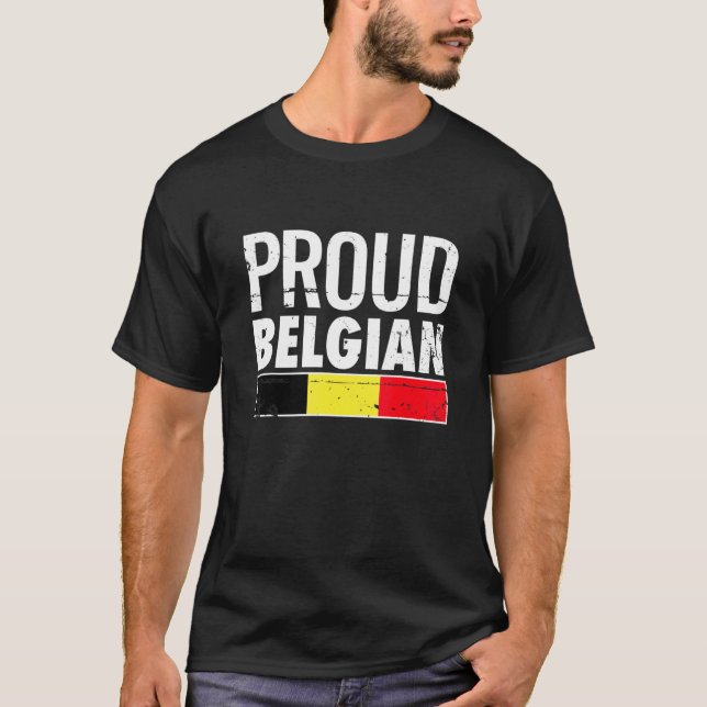 Camiseta Proud Belgian Belgium Flag (Anverso)