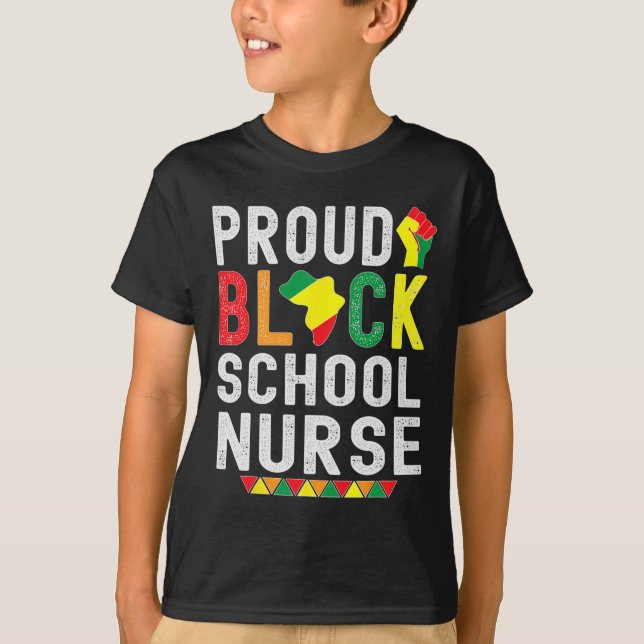 Camiseta Proud Black School Nurse Black History Month For A (Anverso)