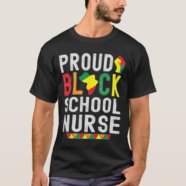 Camiseta Proud Black School Nurse Black History Month For A (Anverso)