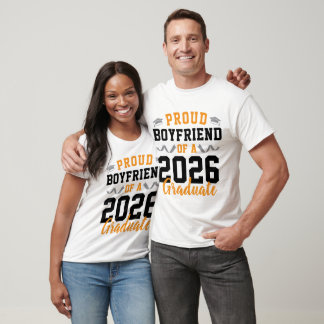 Camiseta Proud Boyfriend of A 2026 Graduation Party Custom