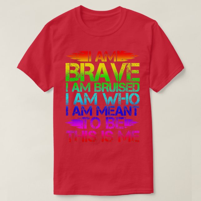 CAMISETA PROUD BRAVE HIS IS ME SHIR LGB GAY PRIDE BI GIF  (Diseño del anverso)