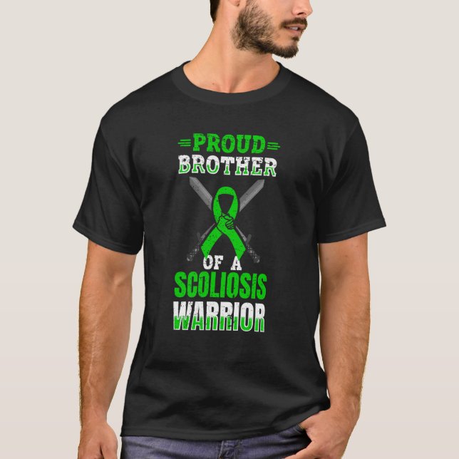 Camiseta Proud Brother Of A Scoliosis Warrior  Scoliosos su (Anverso)