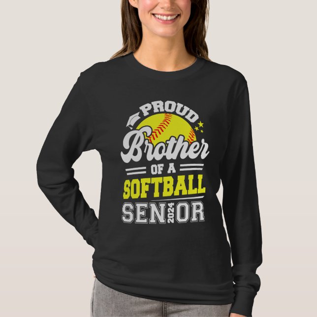 Camiseta Proud Brother Of A Softball Senior 2024 Graduate (Anverso)