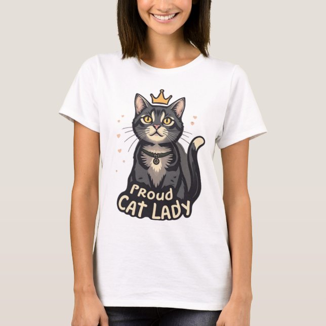 Camiseta Proud Cat Lady T-Shirt - Perfecto para Fanat felin (Anverso)