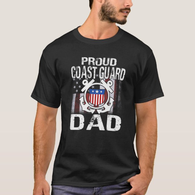 Camiseta Proud Coast Guard Dad Tee U.S Coast Guard Veteran (Anverso)