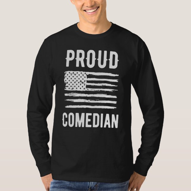 Camiseta Proud Comedian Profession American Flag (Anverso)