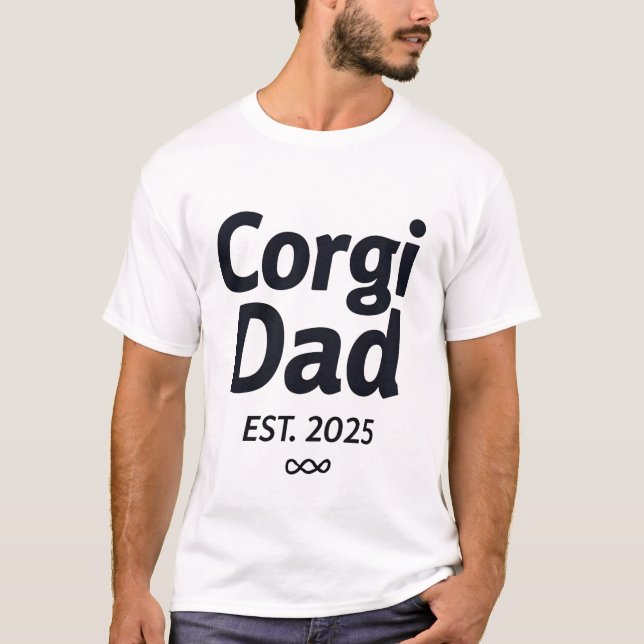 Camiseta Proud Corgi Dad EST 2025 Tee (Anverso)