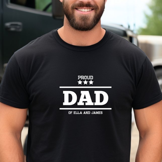 Camiseta Proud Dad Estrellas Negro y Blanco (Black and White Stars Proud Dad T-Shirt
)