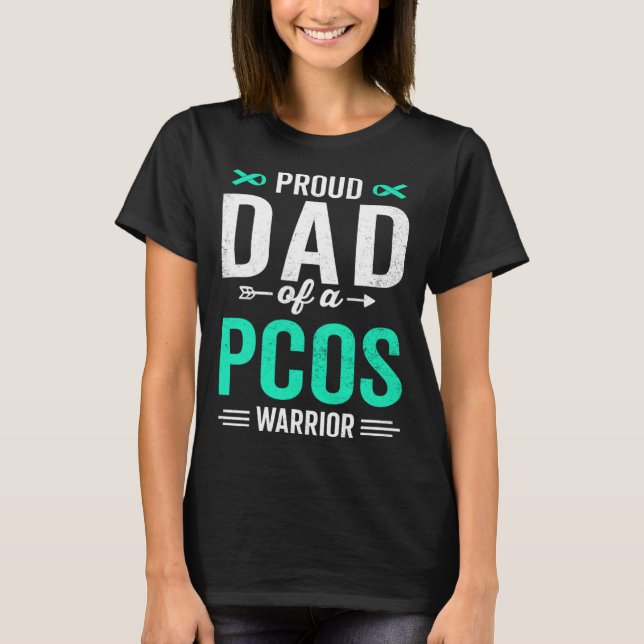 Camiseta Proud Dad of a PCOS Warrior Survivor Awareness Sup (Anverso)