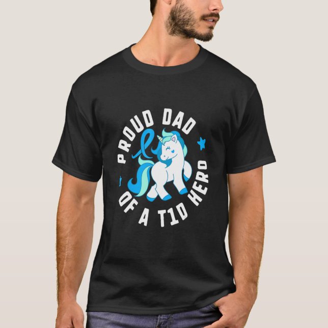 Camiseta Proud Dad Of A T1d Hero Diabetes T1 Awareness Cute (Anverso)