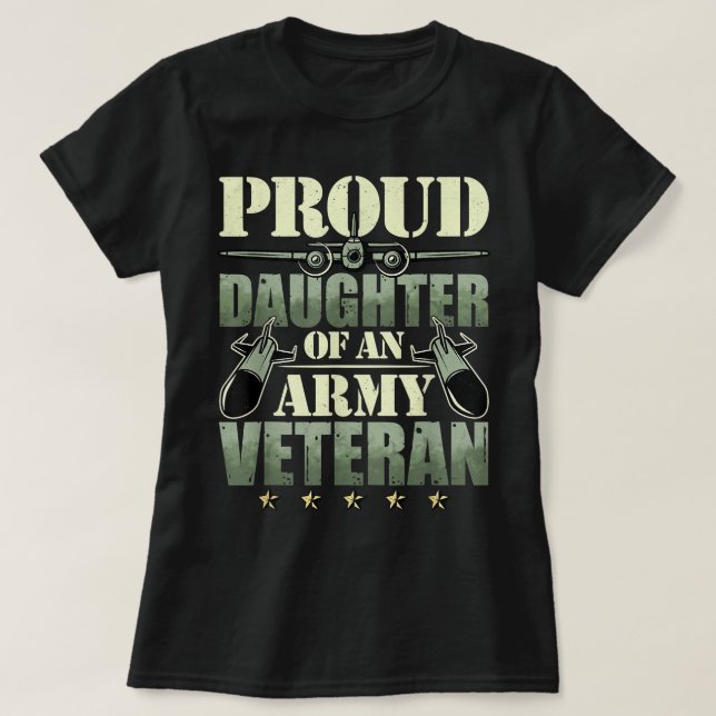 Camiseta Proud Daughter Of An Army Veteran Camouflage  (Diseño del anverso)