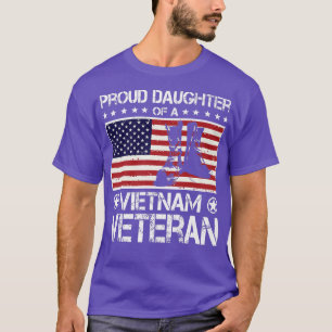 Camiseta Proud Daughter Of Vietnam Veteran US Flag Veteran 