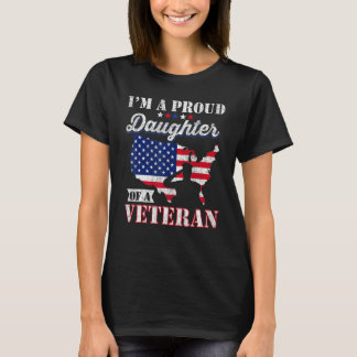 Camiseta Proud Daughter Veteran Nothing Scares Patriotic Ve