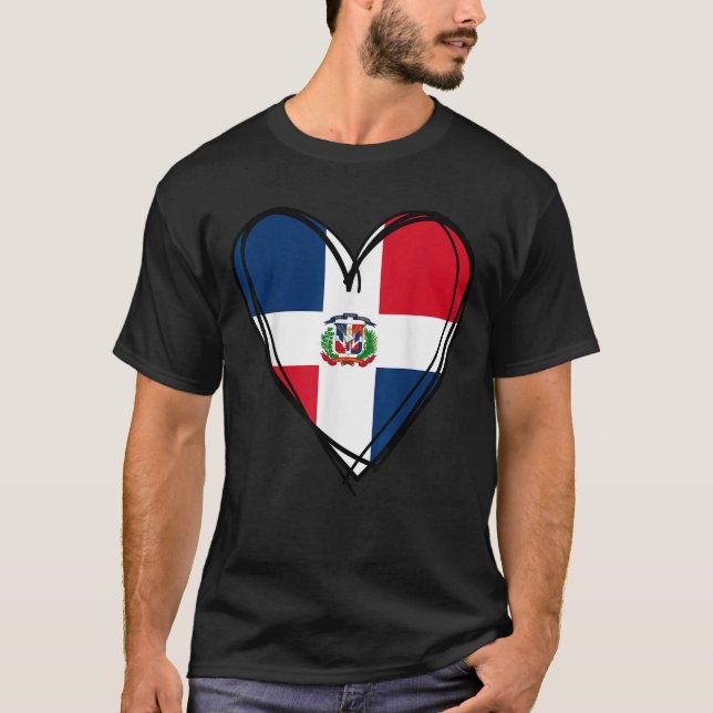 Camiseta Proud Dominican Boy Girl Aunt Dad Mama Cool Flag H (Anverso)