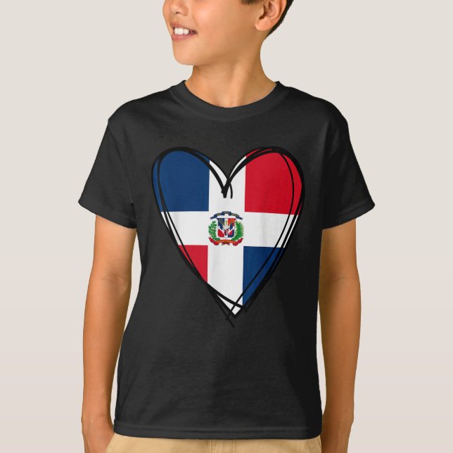 Camiseta Proud Dominican Boy Girl Aunt Dad Mama Cool Flag H (Anverso)