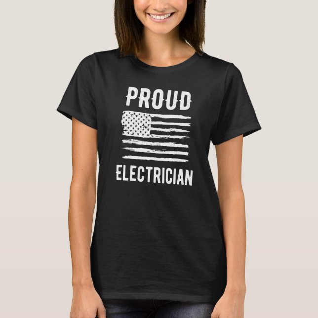 Camiseta Proud Electrician Profession American Flag Premium (Anverso)