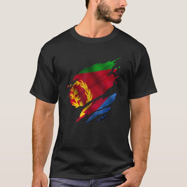 Camiseta Proud Eritrean Root Torn Ripped Eritrea Flag (Anverso)