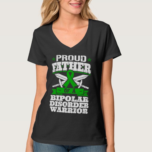 Camiseta Proud Father Of A Bipolar Disorder Warrior Awarene (Anverso)