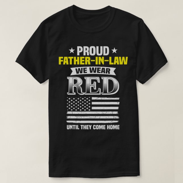 Camiseta Proud FatherInLaw Of Deployed Son Red Friday Famil (Diseño del anverso)