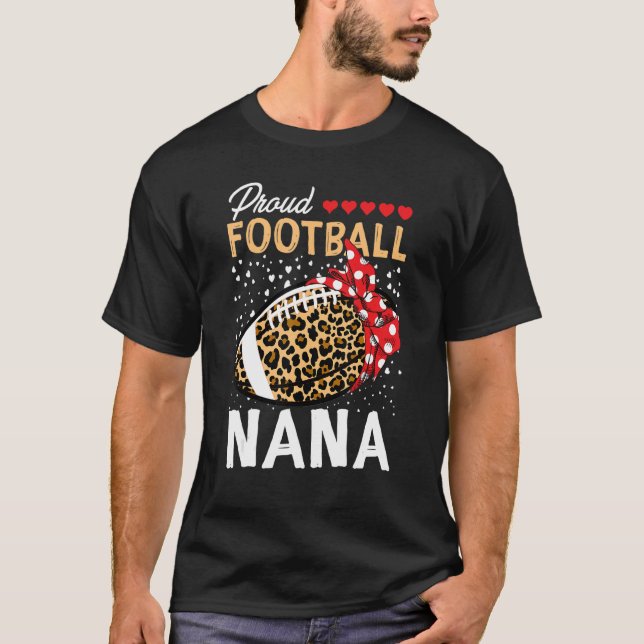 Camiseta Proud Football Nana  Women Leopard Game Day Player (Anverso)