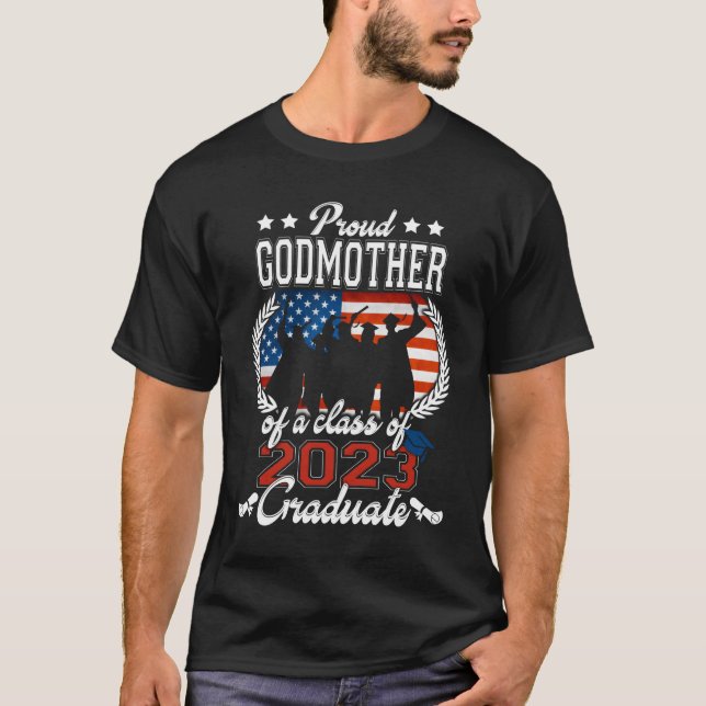 Camiseta Proud Godmother Of A Class Of 2023 Graduate Us Fla (Anverso)